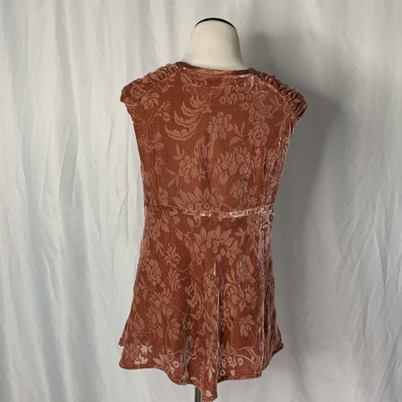 Anthropologie Silk And Velvet Eyelet Close Empire Waist Top - Picture 4 of 5